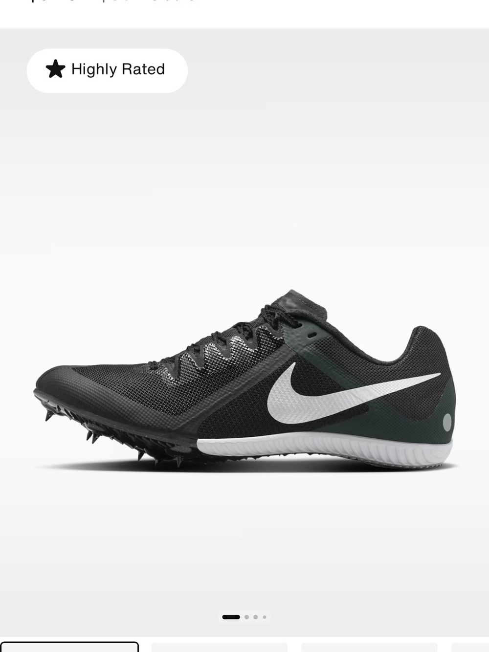 Nike Black and White Sprint Spikes
